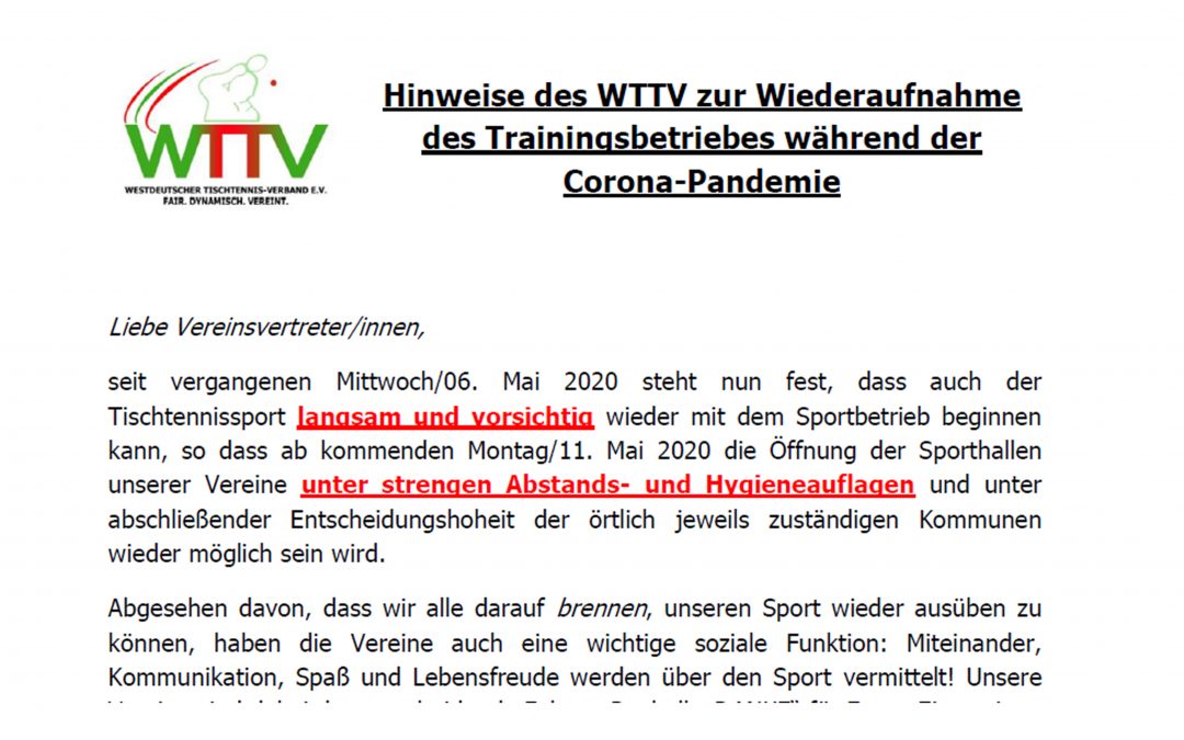 HINWEISE ZUM TRAININGSBETRIEB