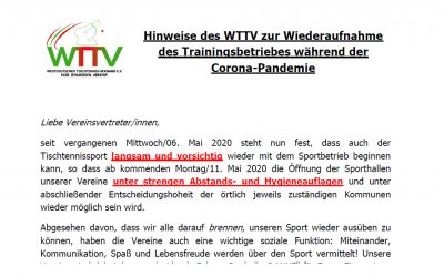 HINWEISE ZUM TRAININGSBETRIEB