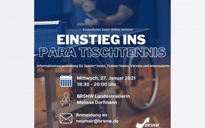 ONLINE-SEMINAR PARA-TISCHTENNIS