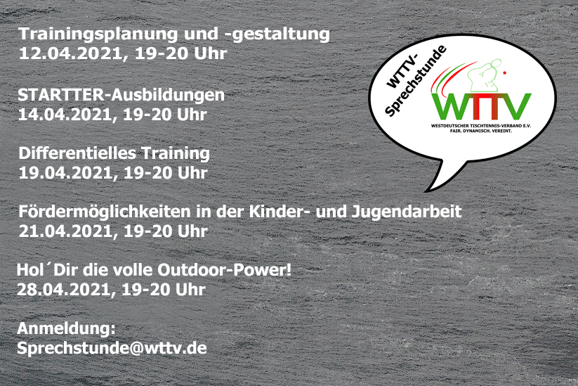 WTTV-SPRECHSTUNDE IM APRIL